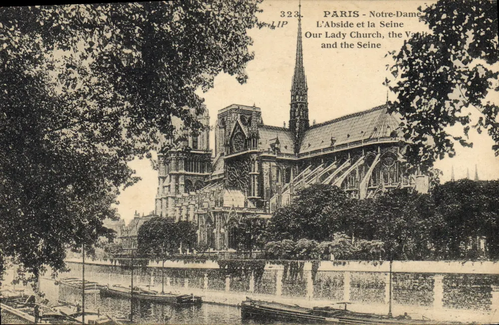 PARIS - Notre-Dame — Die Apse und die Seine — Éditions Artistiques, n° 323 - Vorderseite
