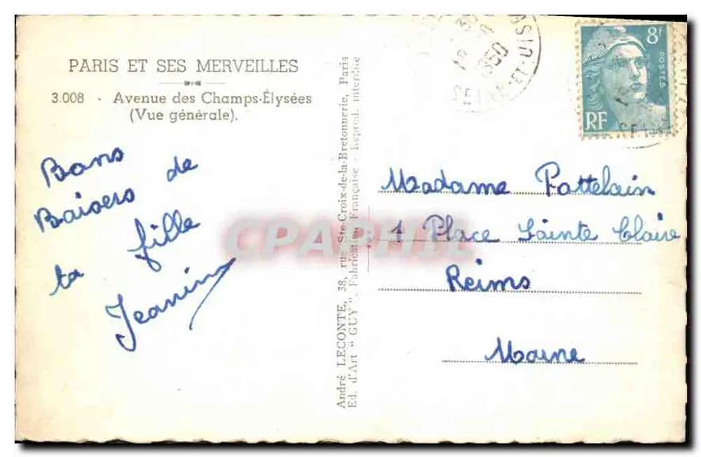 Avenue des Champs-Élysées — Allgemeiner Blick — André LECONTE, Paris - Rückseite