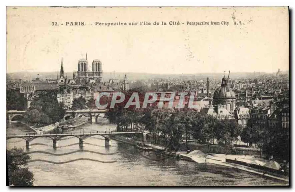 Paris — Perspectiva sobre a Ilha de La Cité — A.L. - Frente