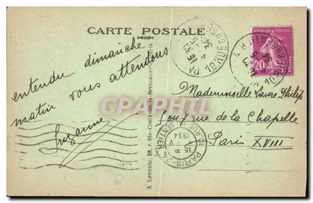Paris — Perspectiva sobre a Ilha de La Cité — A.L. - Verso