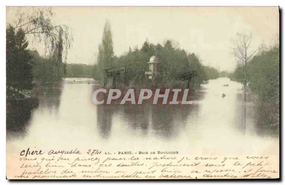 Bois de Boulogne — vista do lago — editor anônimo, n°45 - Frente