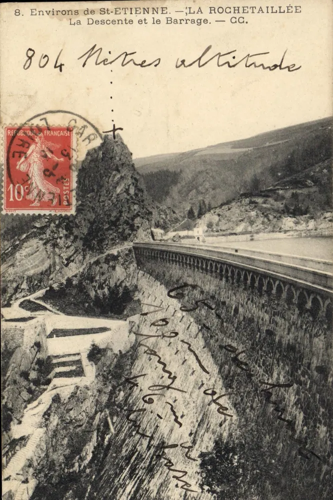 Umgebung von St-ÉTIENNE — La Rochetaillée — Die Abfahrt und der Staudamm — GC - Vorderseite