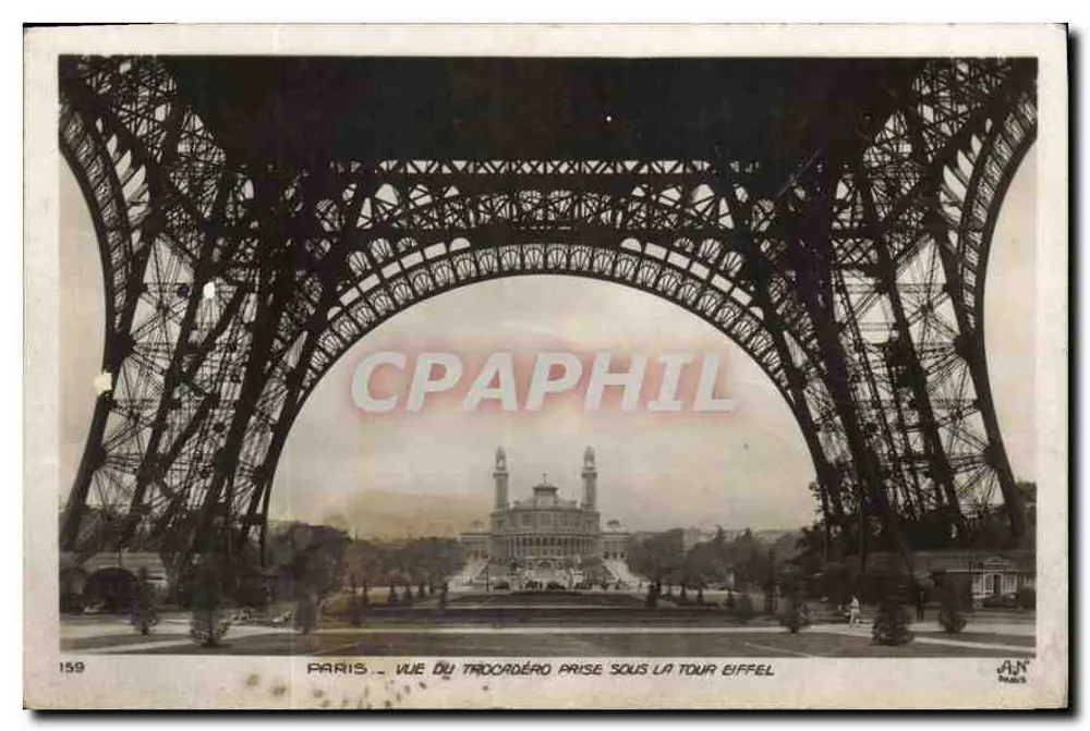 Paris — Ansicht des Trocadéro unter der Eiffelturm — A.J.N. Paris, Nr. 159 - Vorderseite