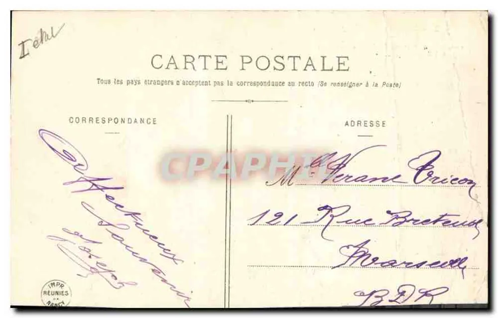 Couple buvant un apéritif — scène de café — édition Burgeret n°2 - Verso