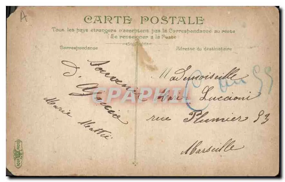 Ajaccio — Jeunes Corse au Bain — éditeur non visible, n° de série 2406 - Verso