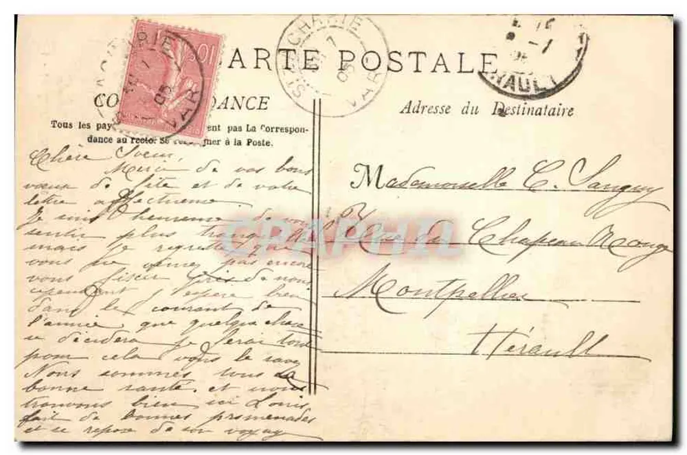 A Santa Bauma - O Castelo de São Pilon e a Gruta — Bilhete postal antigo n°9116 - Verso