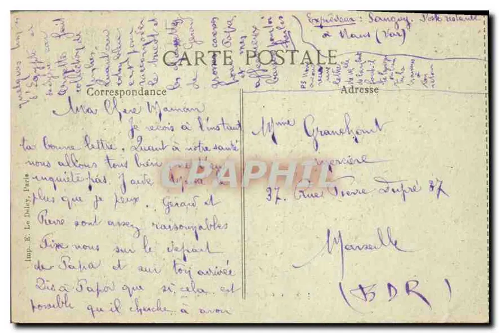 LA SAINTE-BAUME — O Sofá — Editor E.P.D. n°1468 - Verso