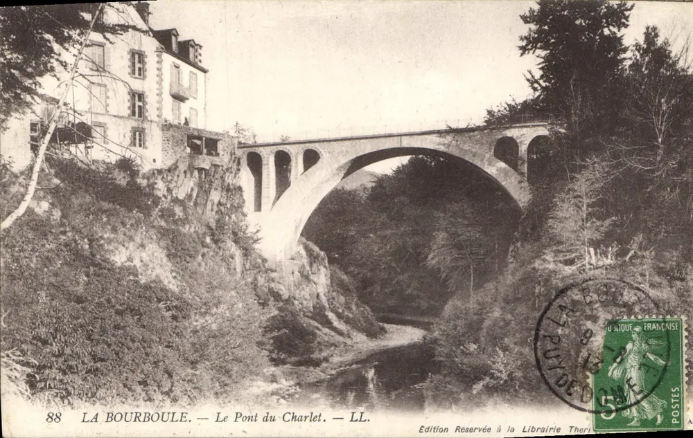 La Bourboule — O Pont do Charlet — Edição Reservada à Livraria Thériault - Frente