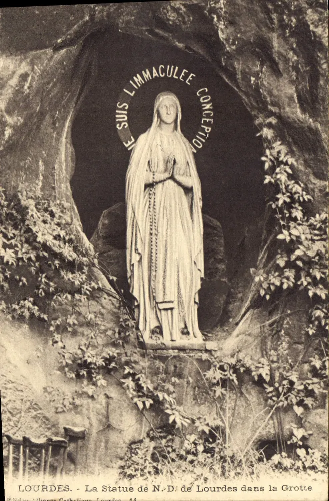 Lourdes - Die Statue der N.-D. von Lourdes in der Höhle — Édition Lilliput Catholique, n°44 - Vorderseite