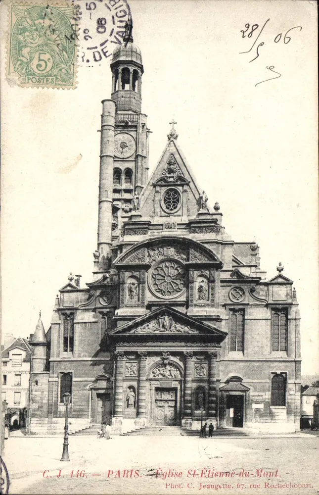Igreja de Saint-Étienne-du-Mont — Paris — Fot. C. Jeanette, 67, rua Rochechouart - Frente