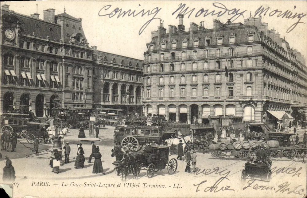 PARIS — Bahnhof Saint-Lazare und das Hotel Terminus — LL. — n°207 - Vorderseite