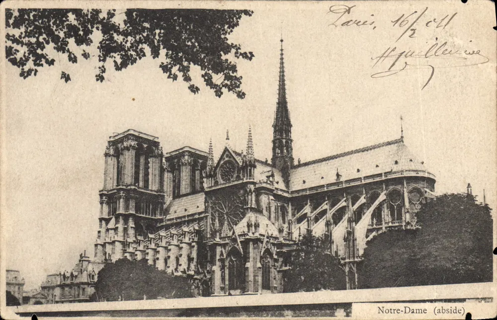 Notre-Dame de Paris — vista da abside — editor H. Quellec - Frente