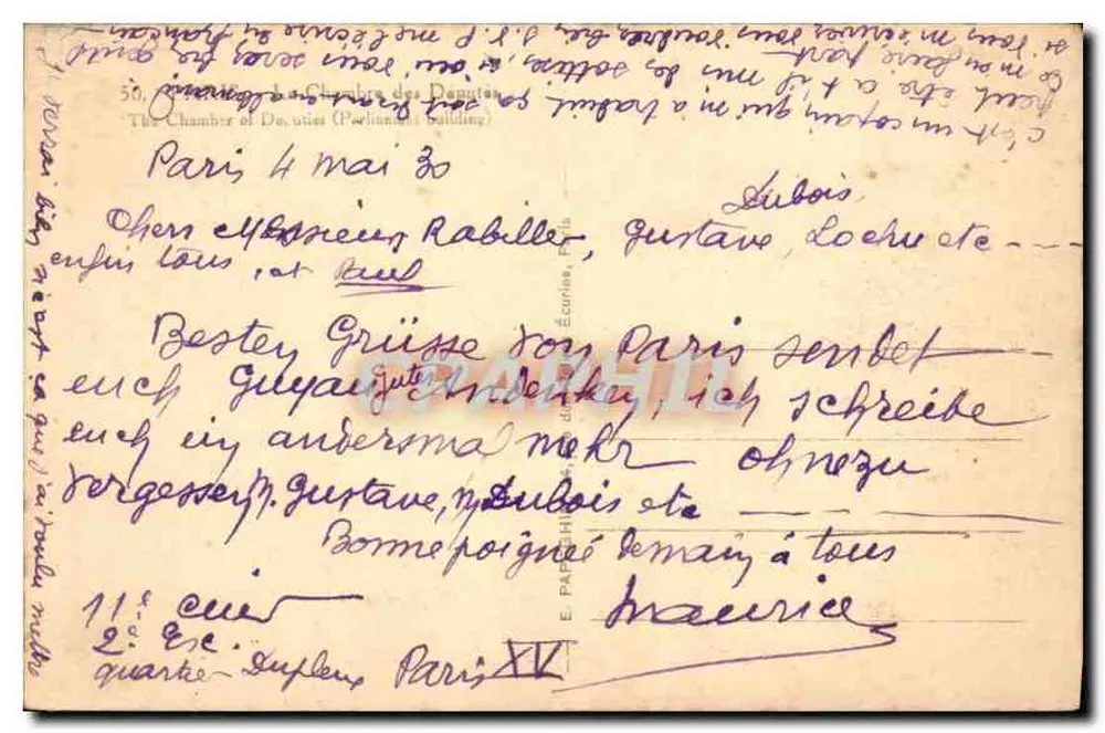 Kamer van de Afgevaardigden — Parijs — Uitgever E. Paché, Parijs - Achterkant