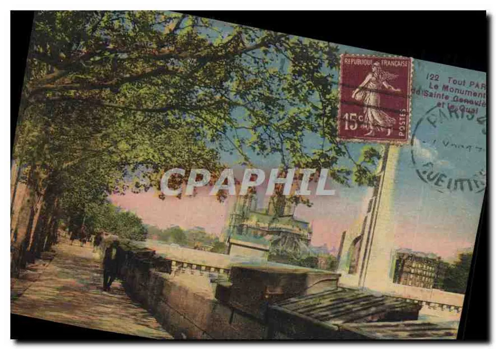 Das Denkmal Sainte Geneviève und der Quai — Paris — Unbekannter Verlag, Nr. 122 - Vorderseite
