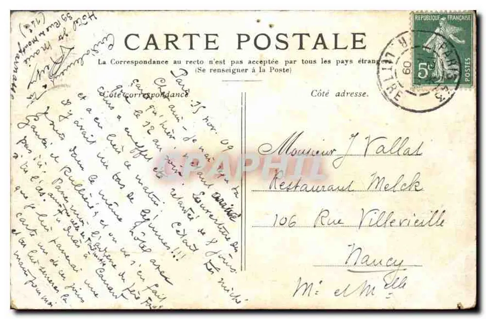 PARIS — O Boulevard Montmartre — Editor não visível, número de série ilegível - Verso
