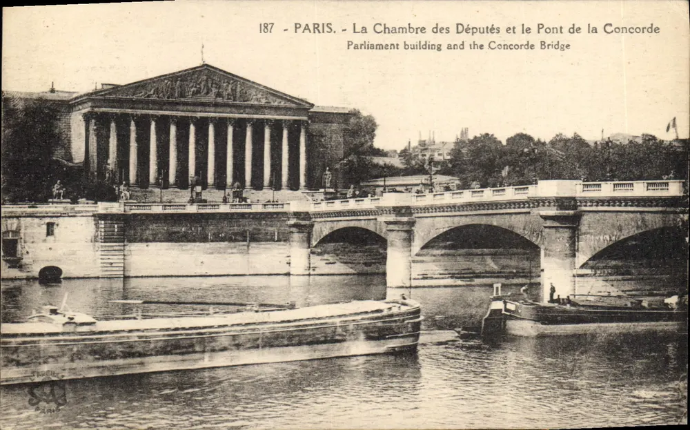 Paris - Die Kammer der Abgeordneten und der Pont de la Concorde — Phototypie L'Anatille, n°187 - Vorderseite