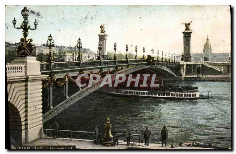 Paris — O Ponte Alexandre III — editor desconhecido, número de série não visível - Frente