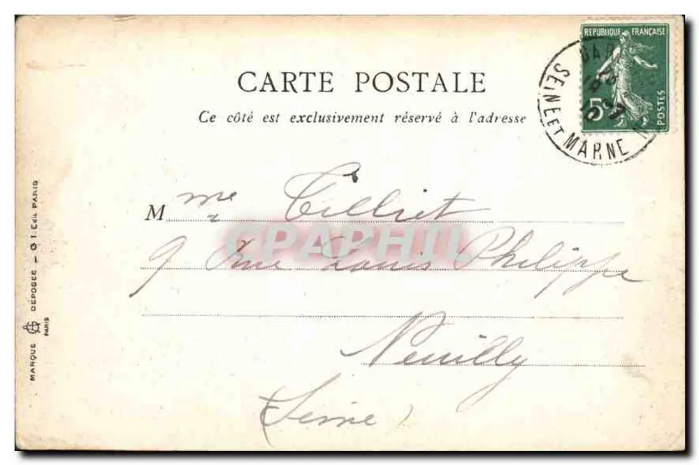 Paris - Bois de Boulogne: Allée des Acacias — Druckerei Taille-Douce, Serie F Nr. 62 - Rückseite