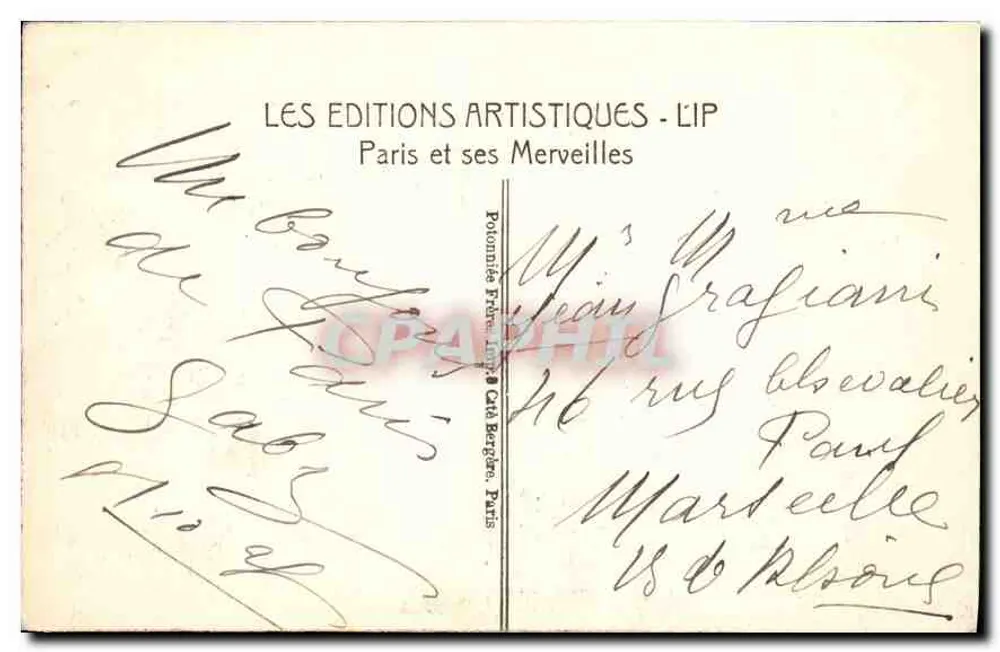 Paris - Die Basilika des Heiligen Herzens mit der monumentalen Treppe - Die neuen Gärten und der Seilbahn - Éditions Artistiques LIP - Rückseite