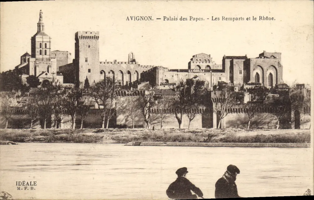 Avignon — Palast der Päpste — Die Mauern und der Rhône — Ideal-Edition M.F.B. - Vorderseite