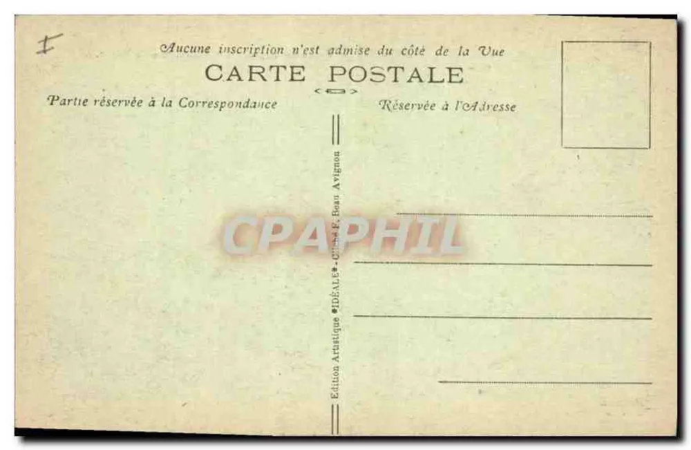Avignon — Palast der Päpste — Die Mauern und der Rhône — Ideal-Edition M.F.B. - Rückseite