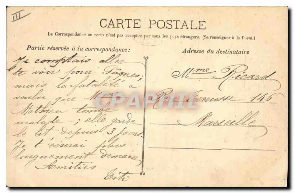 Avignon - A Prefeitura — Guende fot. Marseille, n° 1141 - Verso