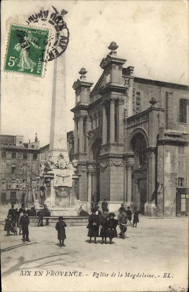 Aix-en-Provence — Kirche der Magdalene und Denkmal — EL. - Vorderseite