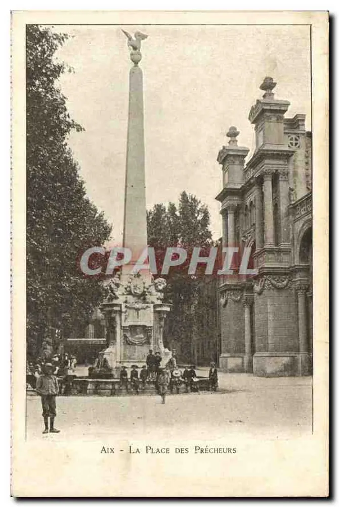 Aix - Plac Prekoni — Obyłisk i zabytkowy budynek — Wydawnictwo Provence-Carte Postale - Awers