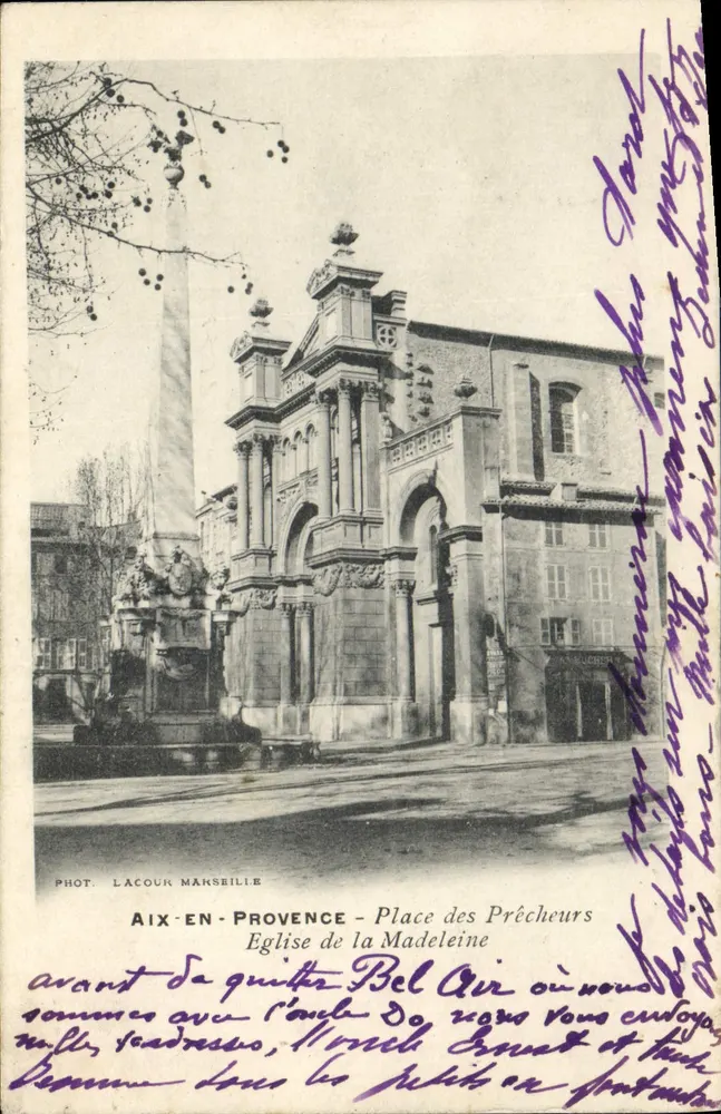 Aix-en-Provence — Place des Précheurs, Église de la Madeleine — Phot. Lacour Marseille - Vorderseite