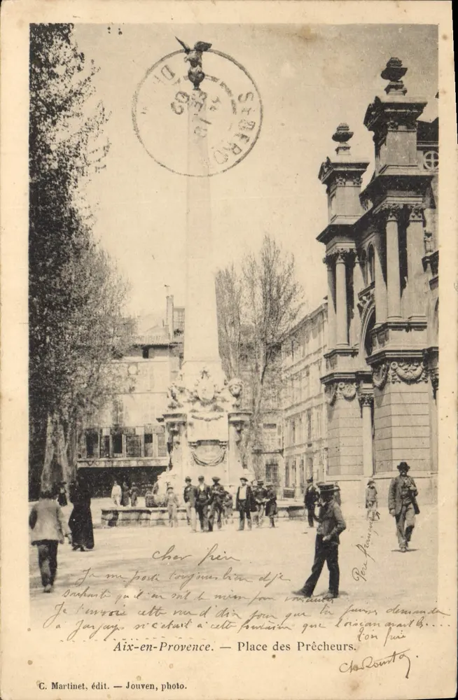 Aix-en-Provence — Place des Précheurs — C. Martinet, editor — Jouvenc photo. - Frente