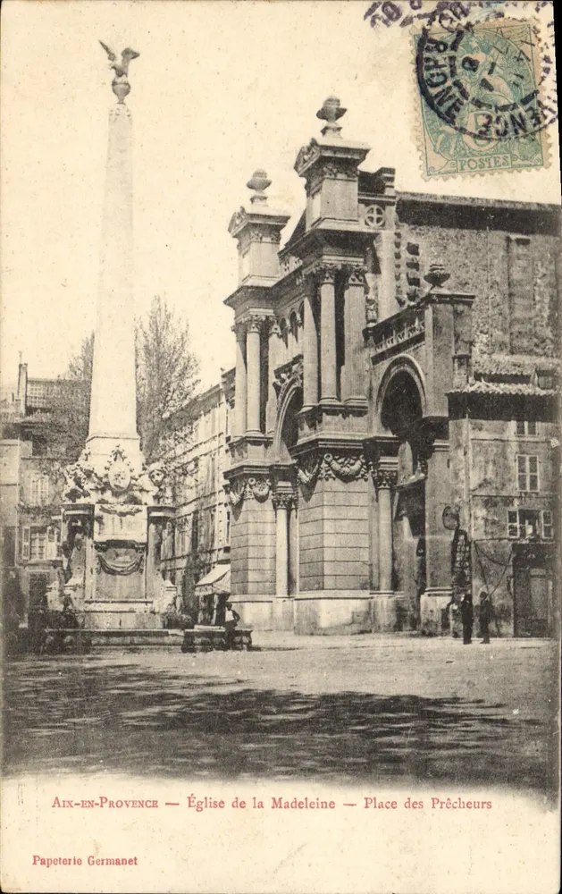 Aix-en-Provence — Kirche der Madeleine — Place des Prêcheurs — Papeterie Germanet - Vorderseite