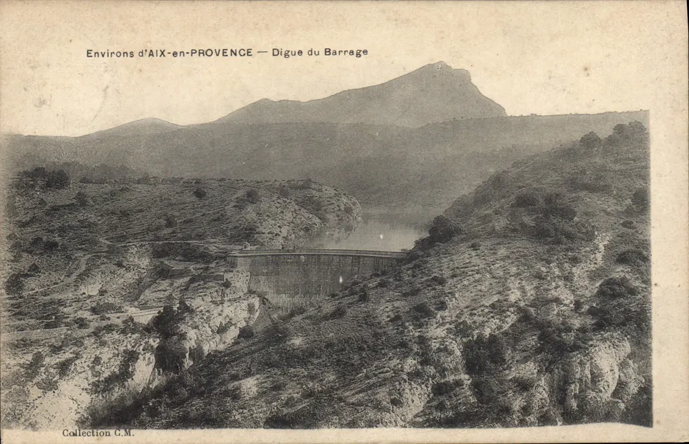 Environs d'AIX-en-PROVENCE — Digue do Barrage — Coleção G.M. - Frente