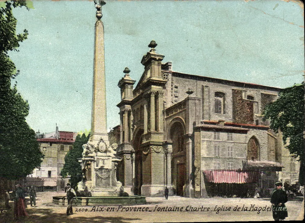 Aix-en-Provence — Fontäne Charrère und Kirche der Magdalena — Verlag C. C. n° 2604 - Vorderseite