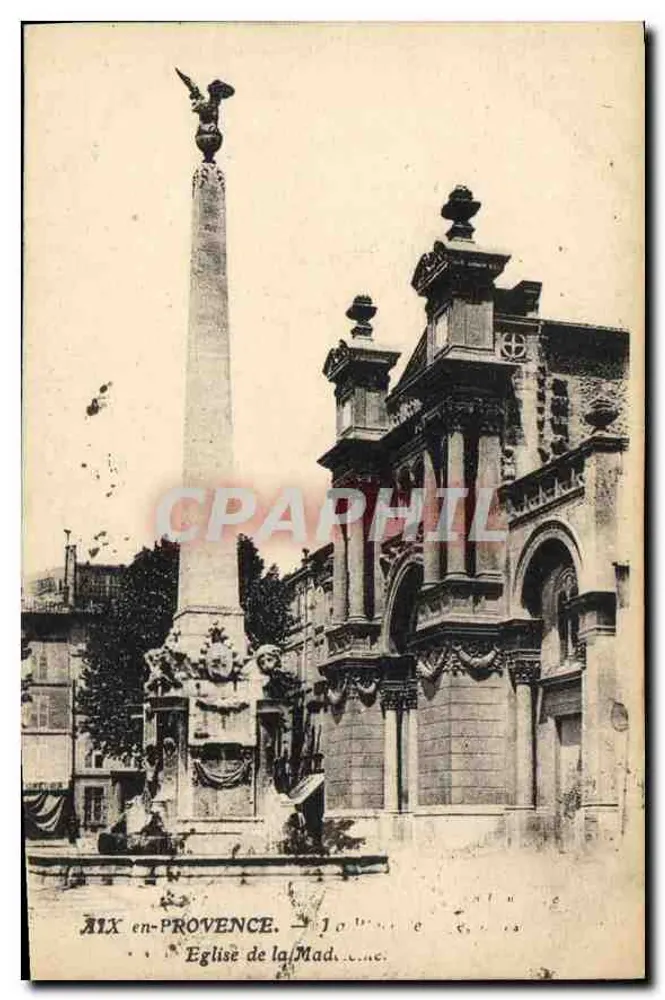 Aix-en-Provence — Kirche der Madeleine und Säule der Place de la Madeleine — unbekannter Verlag - Vorderseite