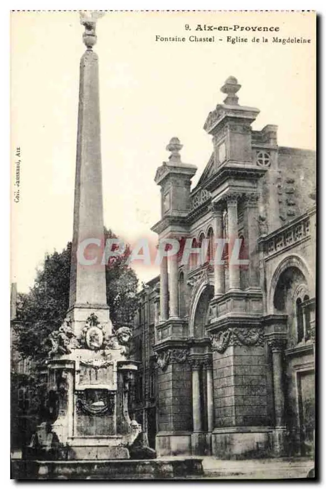 Aix-en-Provence — Fontaine Chastel und Kirche der Magdalene — Cobl-Jaussaud, n°9 - Vorderseite
