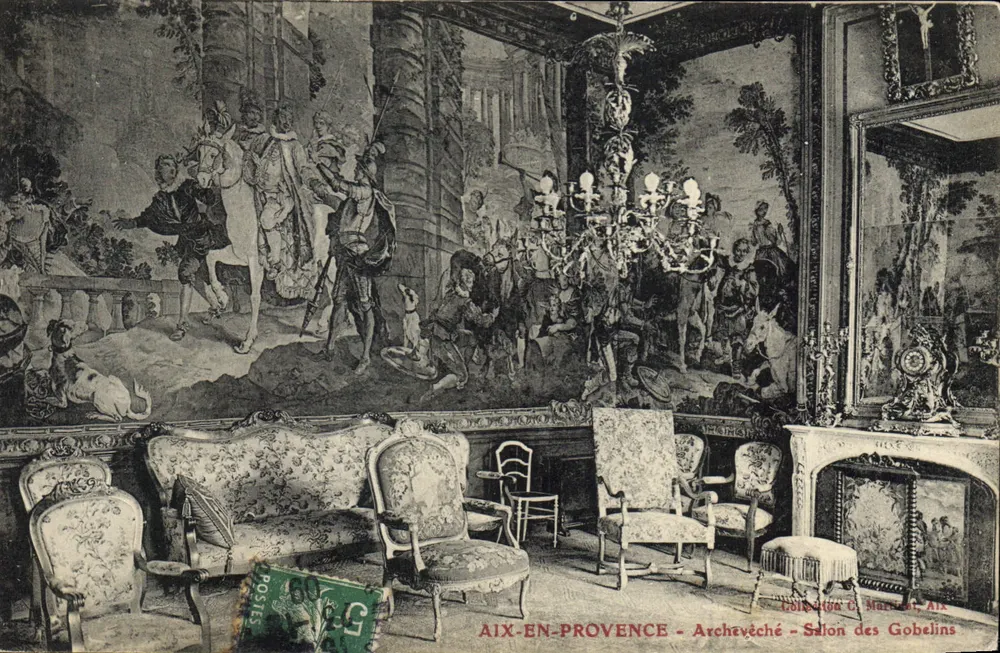 Aix-en-Provence — Erzbischöfliches Schloss — Salon des Gobelins — Collection G. Marchet, Aix - Vorderseite