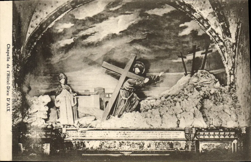 Capela do Hôtel-Dieu em Daix — cena da Paixão — editor C. P. H. G. D. A. X. - Frente