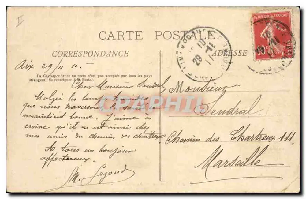 Aix-en-Provence - Erzbistum - Der Gobelins-Saal — Sammlung G. Martinet, Aix - Rückseite