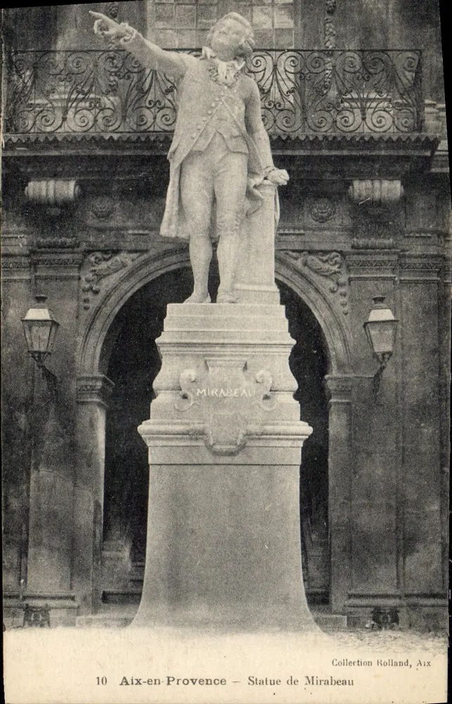 Aix-en-Provence — Estátua de Mirabeau — Coleção Rolland, Aix - Frente