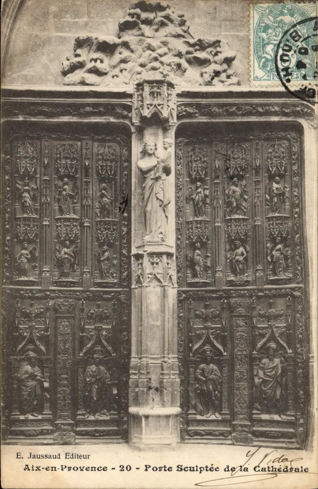 Aix-en-Provence — Geschnitzte Tür der Kathedrale — E. Jaussaud Verlag - 20 - Vorderseite
