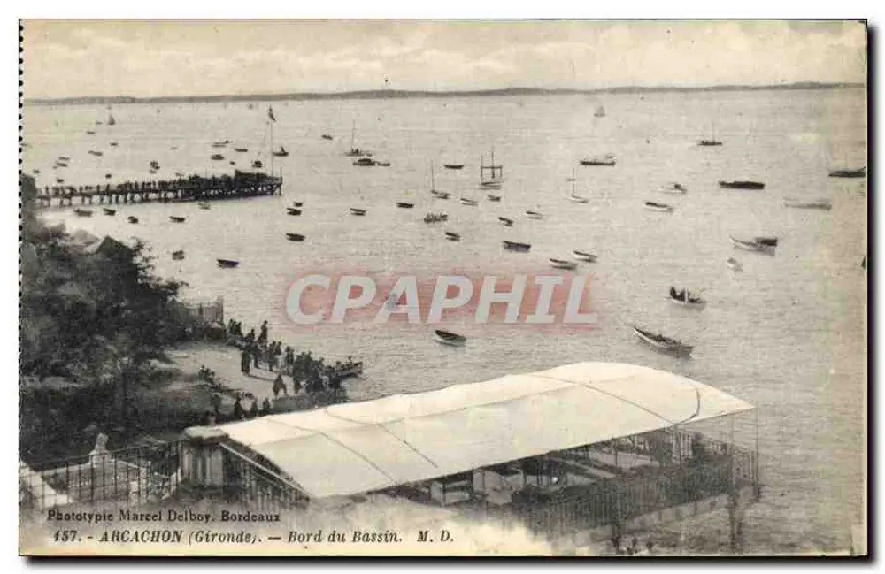 Arcachon (Gironde) — Ufer des Bassins — Phototypie Marcel Delboy, Bordeaux, n° 457 - Vorderseite