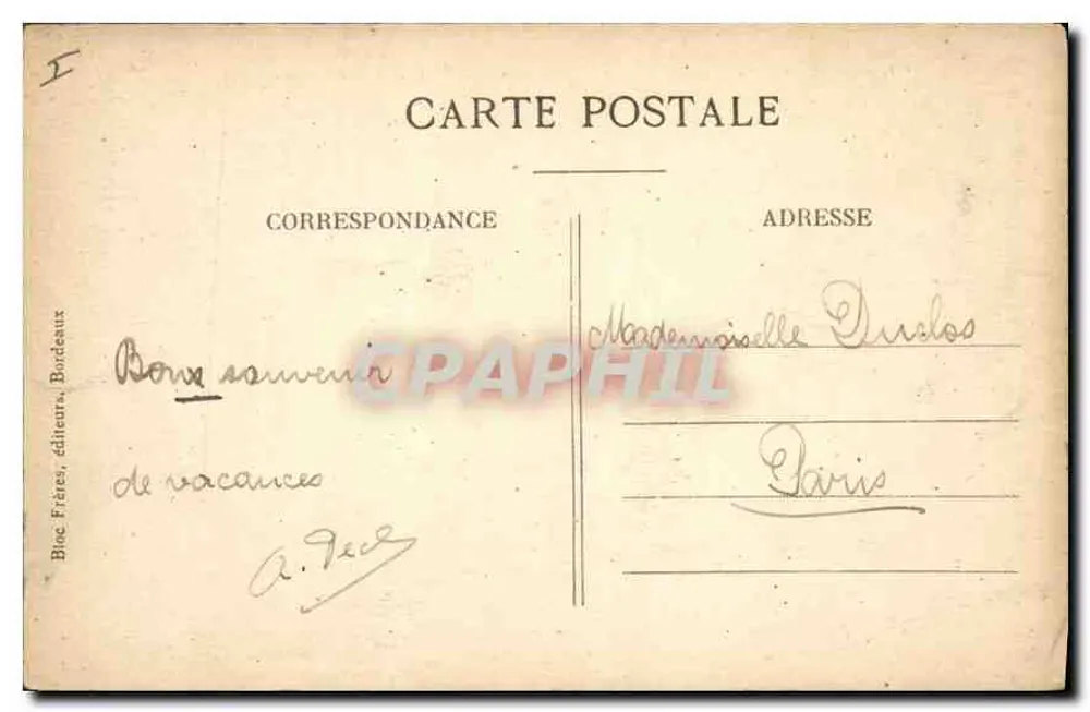 Arcachon (Côte d'Argent) — Platz Thiers, Strand und Promenadenjetty — BR - Rückseite