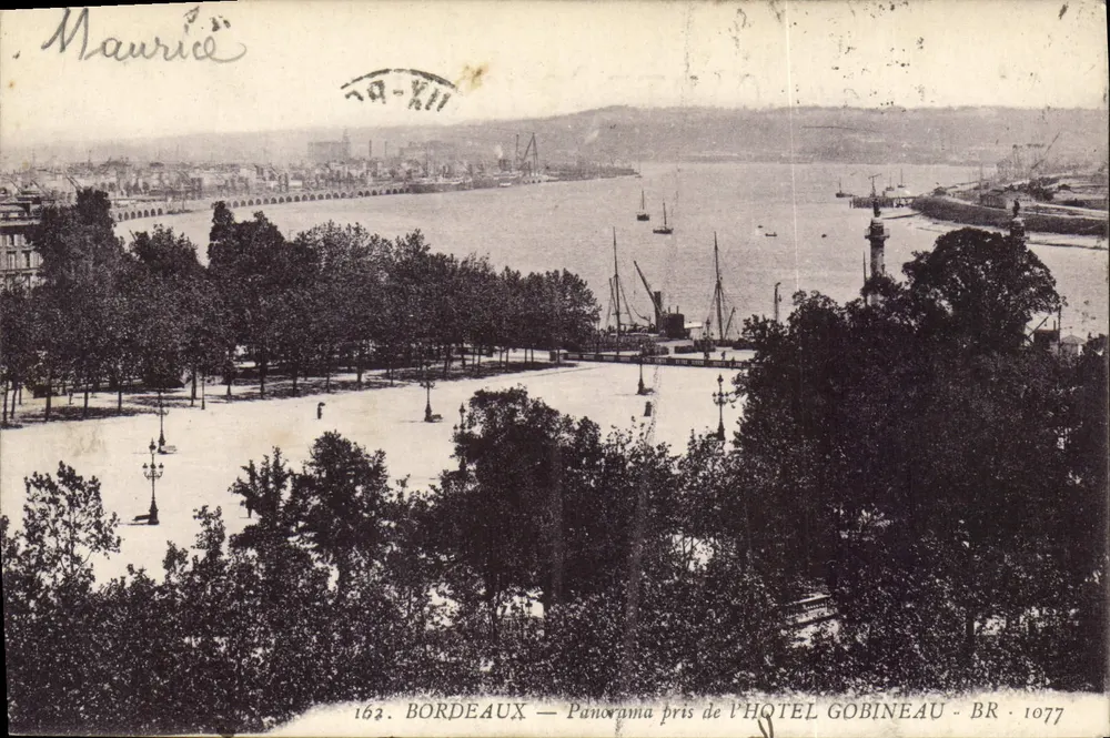 Bordeaux — Panorama pris de l'Hôtel Gobineau — BR 1077 - Vorderseite
