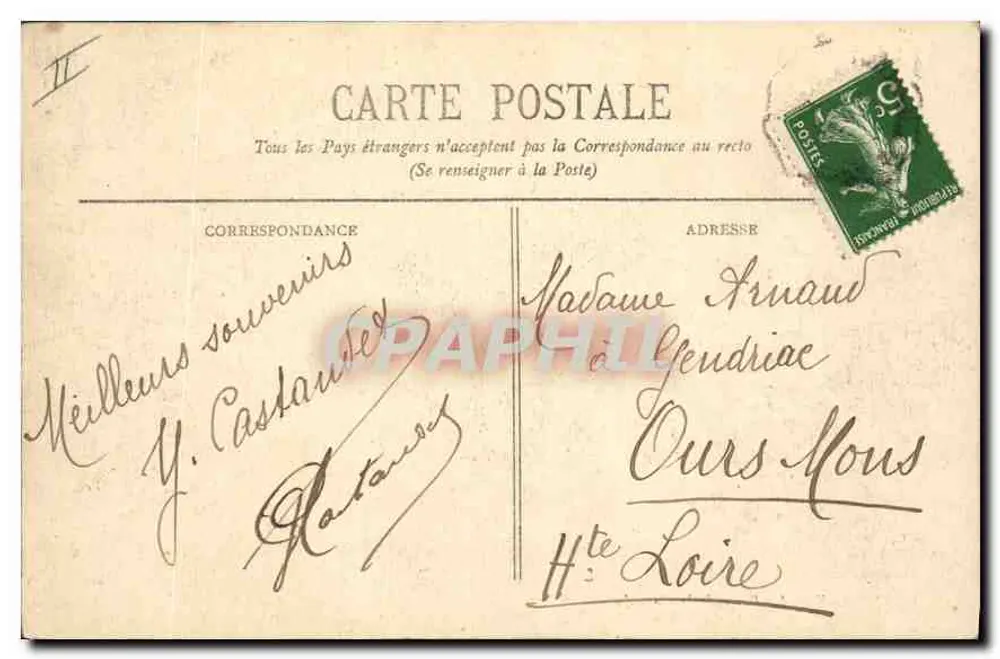 Bordeaux - A Praça da Comédia — vista panorâmica com edifícios e lojas, editor B.K. n° 1142 - Verso