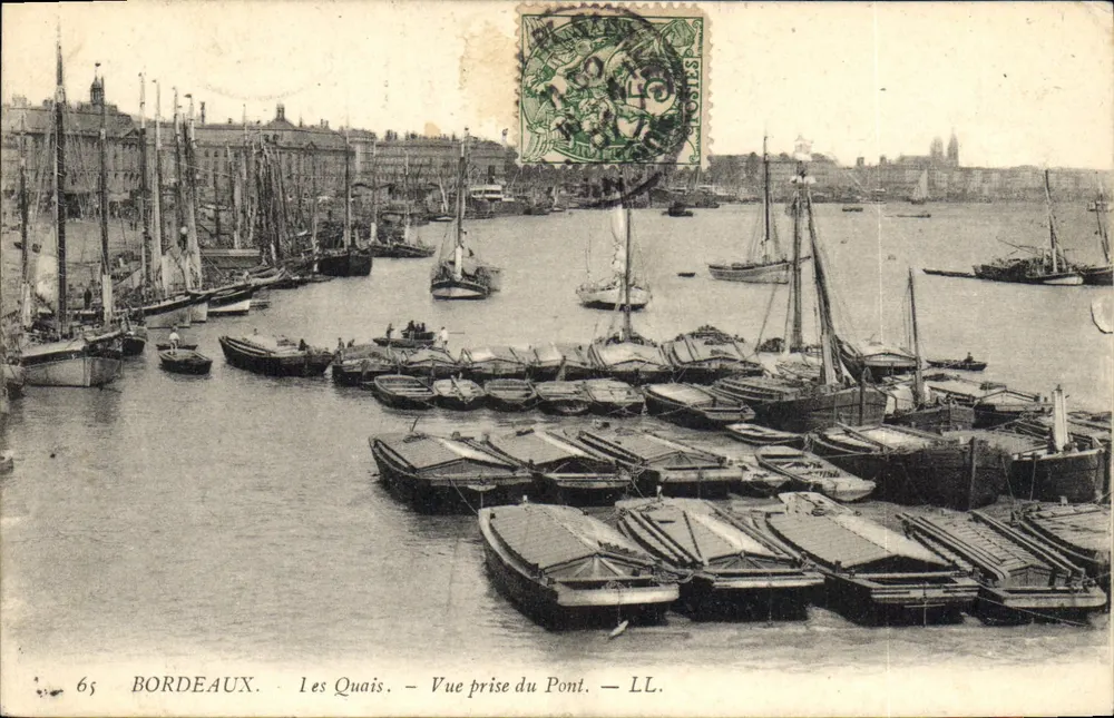 Bordeaux. Die Quais. Blick vom Pont. — LL. - Vorderseite