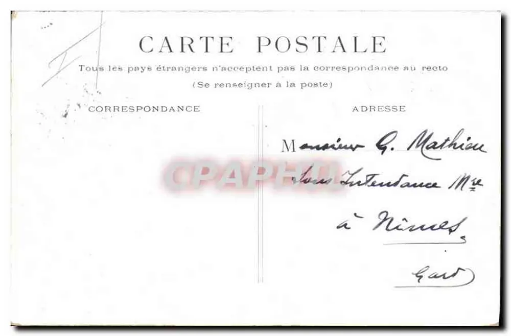 Bordeaux - Ruínas do Palácio Gallien — editor não identificado, número de série não visível - Verso