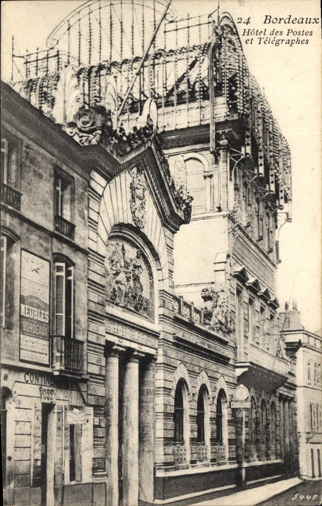 Bordeaux — Hotel das Correios e Telégrafos — editor desconhecido, n° 5440 - Frente