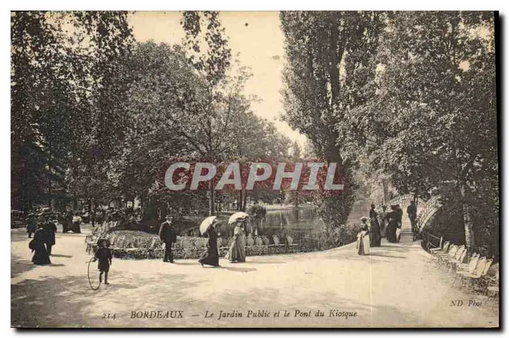 Bordeaux — Der Öffentliche Garten und die Kioskbrücke — ND Phot. - Vorderseite