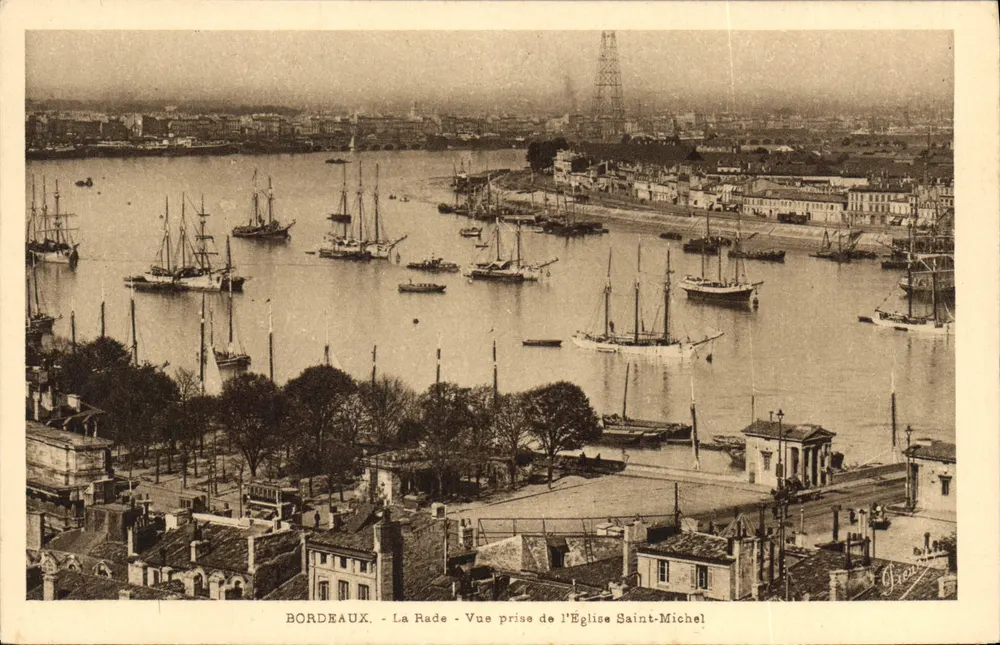 Bordeaux - Der Hafen - Ansicht vom Saint-Michel Kirchhof — Künstleredition Pierre Barreau - Vorderseite