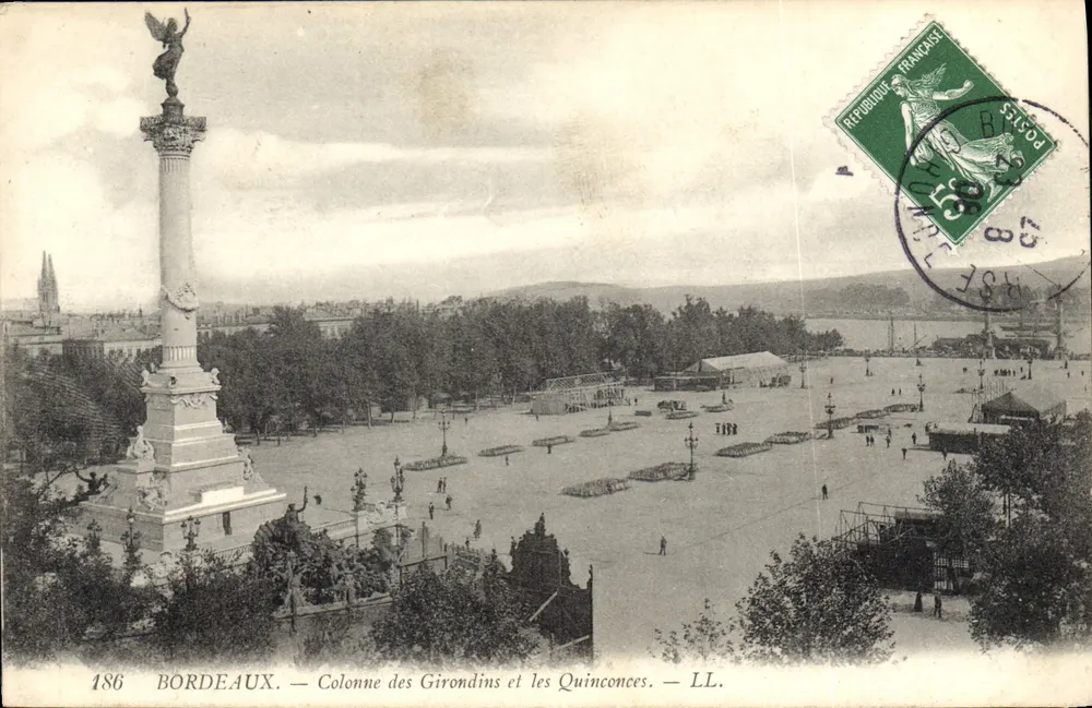 Bordeaux — Säule der Girondinen und die Quinconces — LL. n°186 - Vorderseite